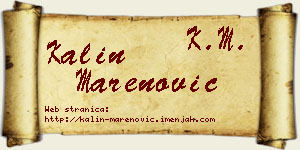 Kalin Marenović vizit kartica